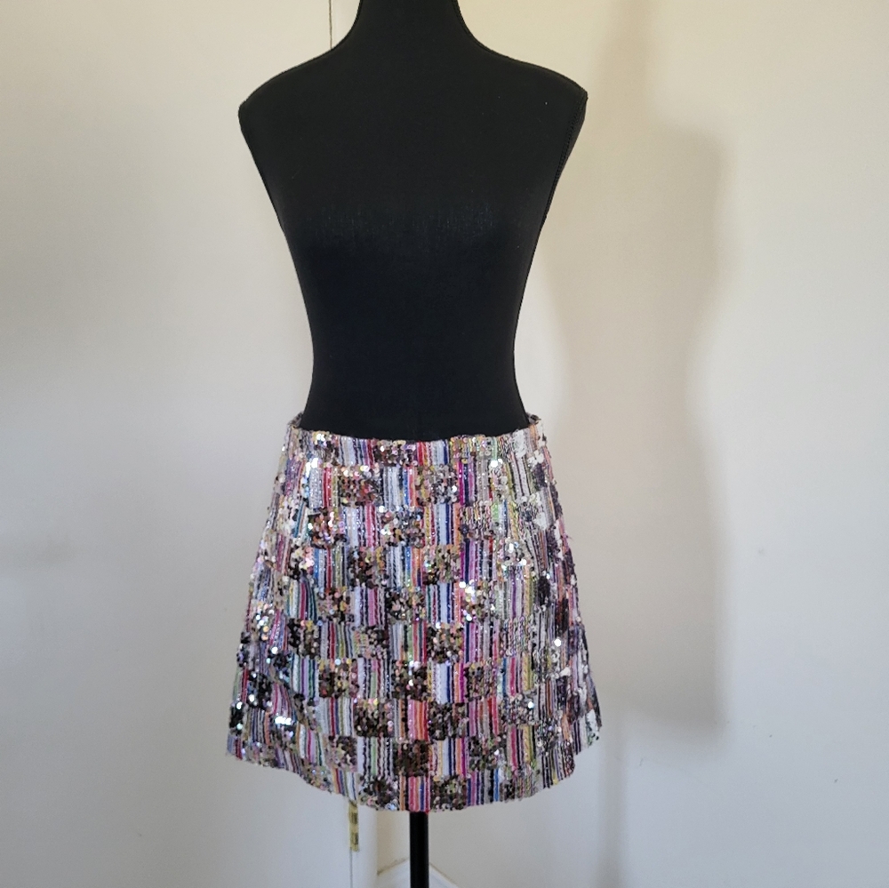 Sequin Multicolor Mini Skirt